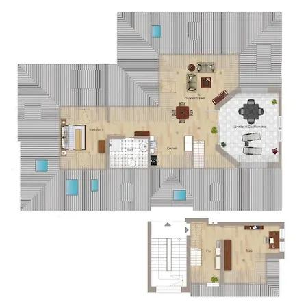 Luxurioeses Penthouse Mit Dachterrasse & Massagesessel Em-apartments Deutschland *