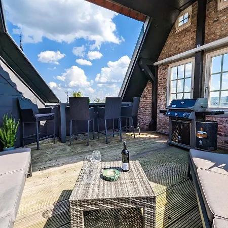 Luxurioeses Penthouse Mit Dachterrasse & Massagesessel Em-apartments Deutschland Bielefeld